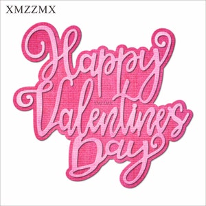 XMZZMX Glücklicher Valentinstag Metall Stanzformen für die Kartenherstellung Prägepapier Die Cuts Sets Album Crafts Vorlagen Schablonen