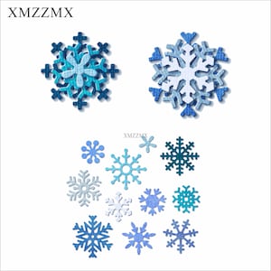 XMZZMX Schatten Weihnachten Schneeflocke Metall Stanzformen für Kartenherstellung Prägung Papier Stanzteile Sets Album Handwerk Vorlagen Schablonen