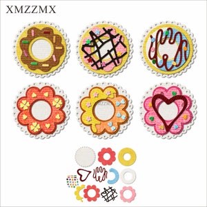 XMZZMX Sombra Corazón Donuts Troqueles De Corte De Metal para Hacer Tarjetas Papel En Relieve Troqueles Conjuntos Plantillas De Manualidades De Álbumes