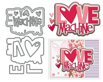 Wykrojniki Love Machine Valentine Day do tworzenia kartek, metalowe wykrojniki do scrapbookingu, albumów, festiwali, artykułów dekoracyjnych