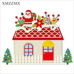 XMZZMX Fustelle in Metallo per Casa di Natale per la Realizzazione di Carte Goffratura Carta Fustelle Set Album Artigianato Modelli Stencil