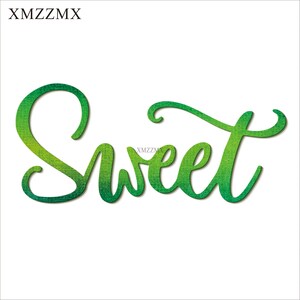 XMZZMX Engelse Woorden Zoete Metalen Stansmessen voor Kaart Maken Embossing Papier Die Cuts Sets Album Ambachten Sjablonen Stencils