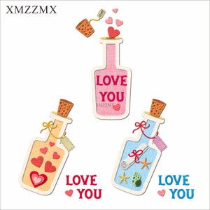 XMZZMX Valentijnsdag Drift Fles Metalen Stansmessen voor Kaarten Maken Embossing Papier Die Cuts Sets Ambachten Sjablonen stencils