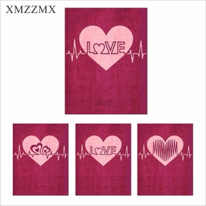 XMZZMX Valentine&#39;s Day Heartbeat Metal Cutting Dies for Card Making Embossing Paper Die Cuts Sets Crafts Templates Stencils
