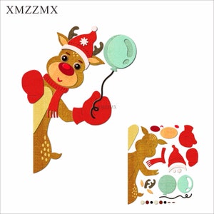 XMZZMX Kerst Elanden Metalen Stansmessen voor Kaarten Maken Embossing Papier Die Cuts Sets Album Ambachten Sjablonen Stencils