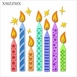 XMZZMX Valentinstag Kerze Metall Stanzformen für Kartenherstellung Prägung Papier Stanzteile Sets Album Handwerk Vorlagen Schablonen