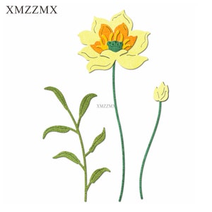 XMZZMX Shadow Lotus Lotus Pod Metalen Stansmessen voor Kaarten Maken Embossing Papier Die Cuts Sets Album Ambachten Sjablonen stencils
