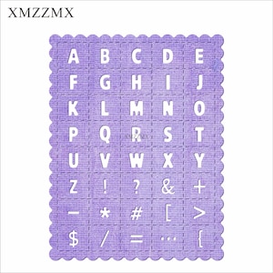 XMZZMX 26 Letter Background Metal Cutting Dies for Card Making Embossing Paper Die Cuts Sets Album Crafts Templates Stencils