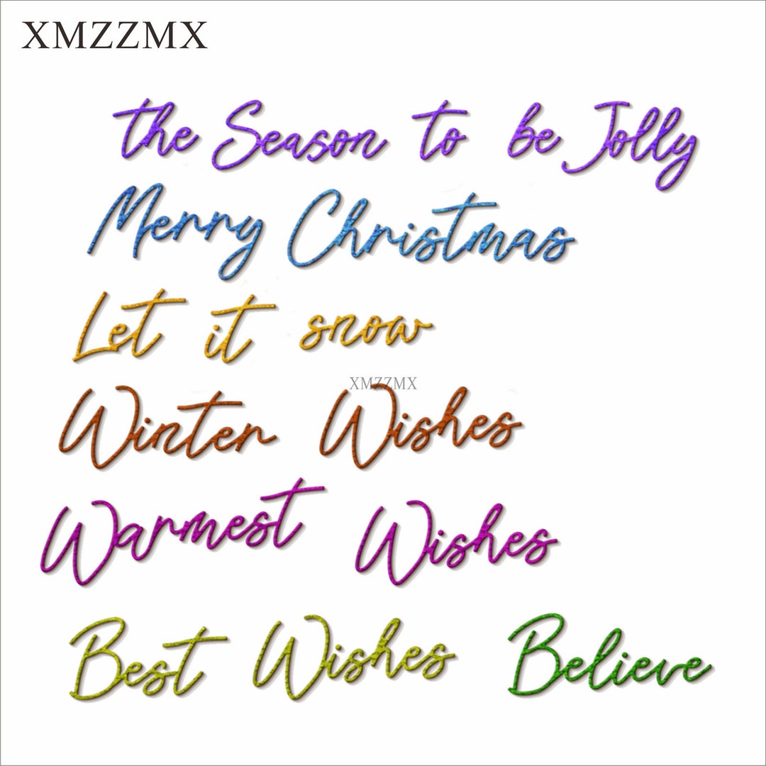 XMZZMX Stanzformen 'Best Wishes Believe' - Metall-Schablonen Für Karten & Scrapbooking