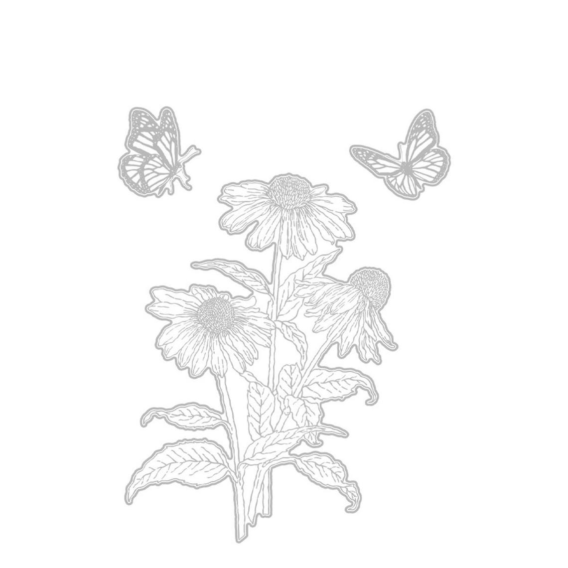 Daisy Flowers Butterfly Clear Stamps and Die Cuts for Card Making ...