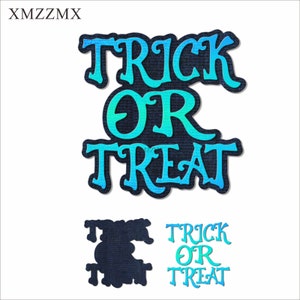 XMZZMX Halloween Süßes Oder Saures Metall Stanzformen für Kartenherstellung Prägung Papier Stanzteile Sets Album Handwerk Vorlagen Schablonen