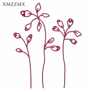 XMZZMX Dunne strips bloemen rode metalen stansmessen voor het maken van kaarten Embossing papier die cuts sets album ambachten sjablonen stencils