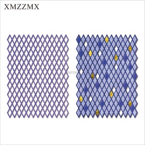 XMZZMX Troqueles de corte de metal con fondo de rejilla de diamante para hacer tarjetas, troqueles de papel en relieve, conjuntos de plantillas de manualidades para álbumes