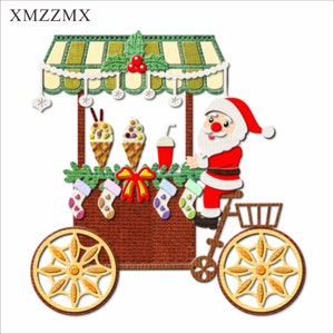 XMZZMX Shadow Christmas Food Truck Metalen Stansmessen voor het maken van kaarten Embossing Papier Die Cuts Sets Ambachten Sjablonen Sjablonen