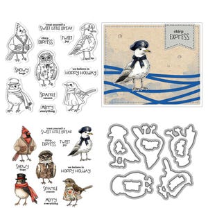 Christmas Bird Animals Clear Stamps and Die Cuts for Card Making Silicone Seals Metal Cutting Dies Sets for DIY Scrapbooking Paper