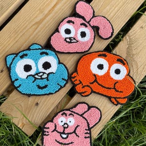 Gumball Watterson Punch Needle Untersetzer, Gumball und Darwin Best Friends Becher Teppich, Watterson Familie Tischdekoration, niedliches Anais Geschenk