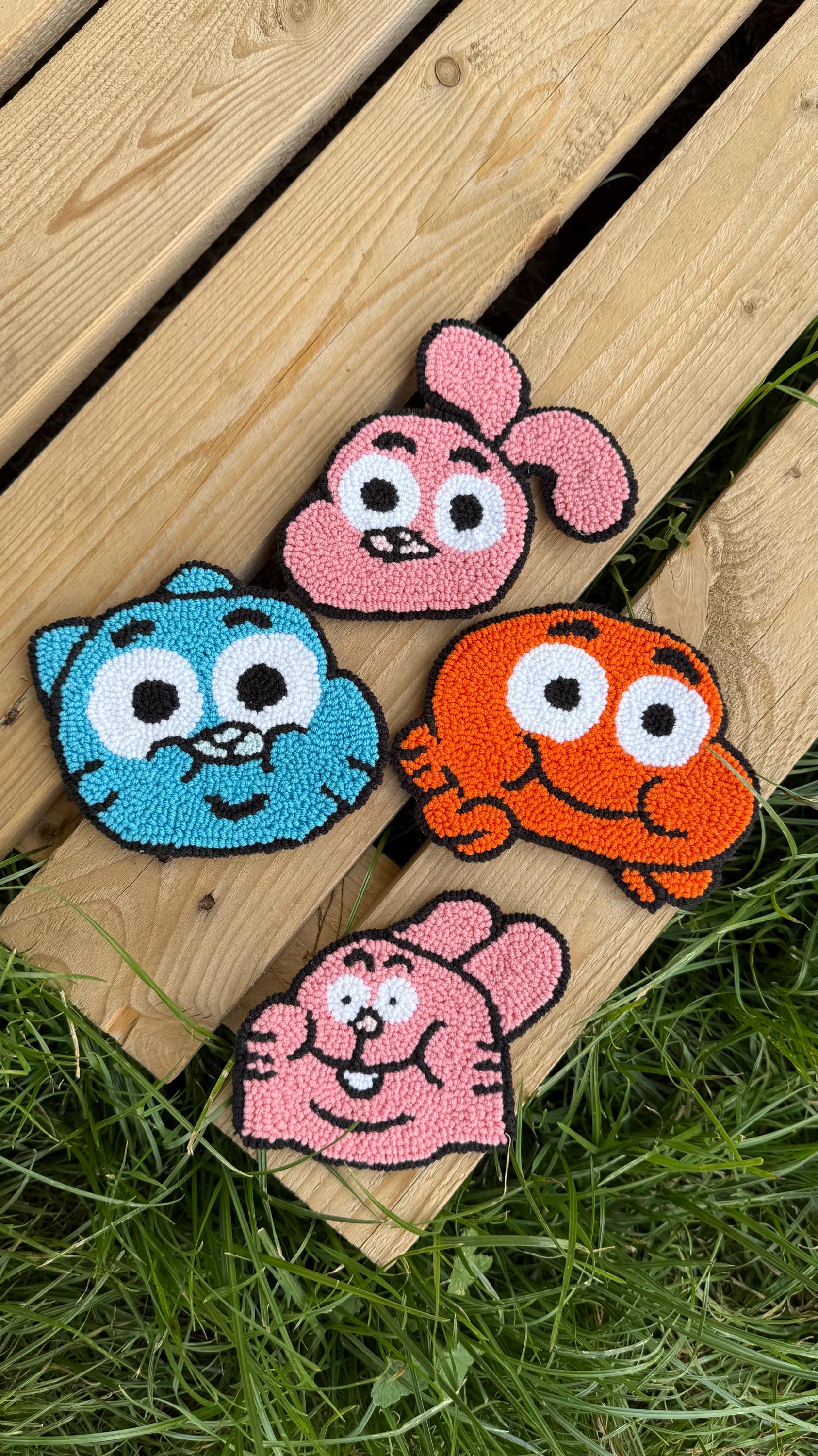 Gumball Watterson Punch Needle Coaster,gumball and Darwin Best