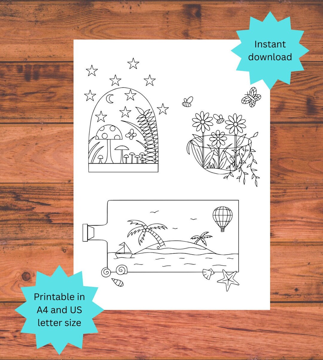Printable Colouring Page for Adults Colouring Page Printable in A4 and ...