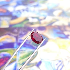 Faceted Lab Created Ruby Gemstone/Oval Shape Ruby Gemstone/Ruby Gemstone/Ruby Cutstone for making jewellery/Healing stone/ Gift for Her