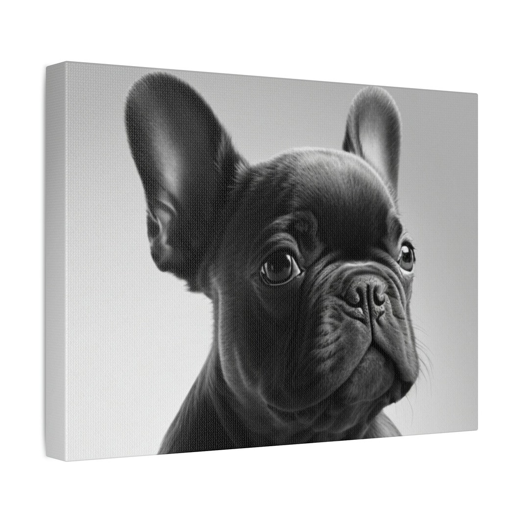 Black French Bulldog Wall Art Stretched Canvas Home Decor Etsy