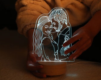 Lampe personnalisée, lampe photo personnalisée, cadeau photo personnalisé pour lui, cadeau pour elle, veilleuse, cadeau d'anniversaire de la Saint-Valentin, cadeau unique