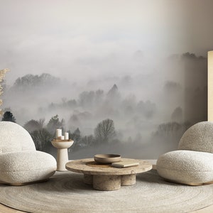 Foggy Forest and mist Peel and Stick Temporary Wallpaper Self Adhesive