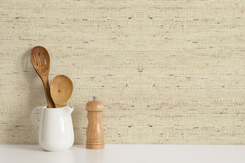 Peel and Stick Faux Grasscloth Self Adhesive Wallpaper Etsy