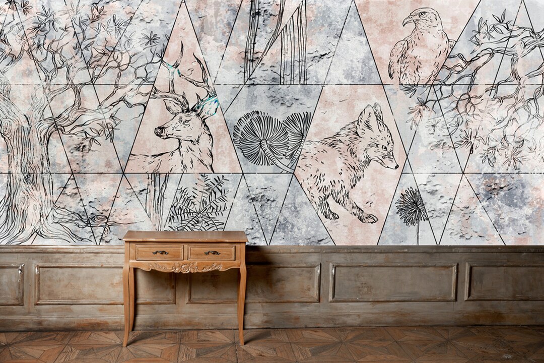 Animal Wallpaper Vintage Wallpaper Deer Wallpaper Etsy