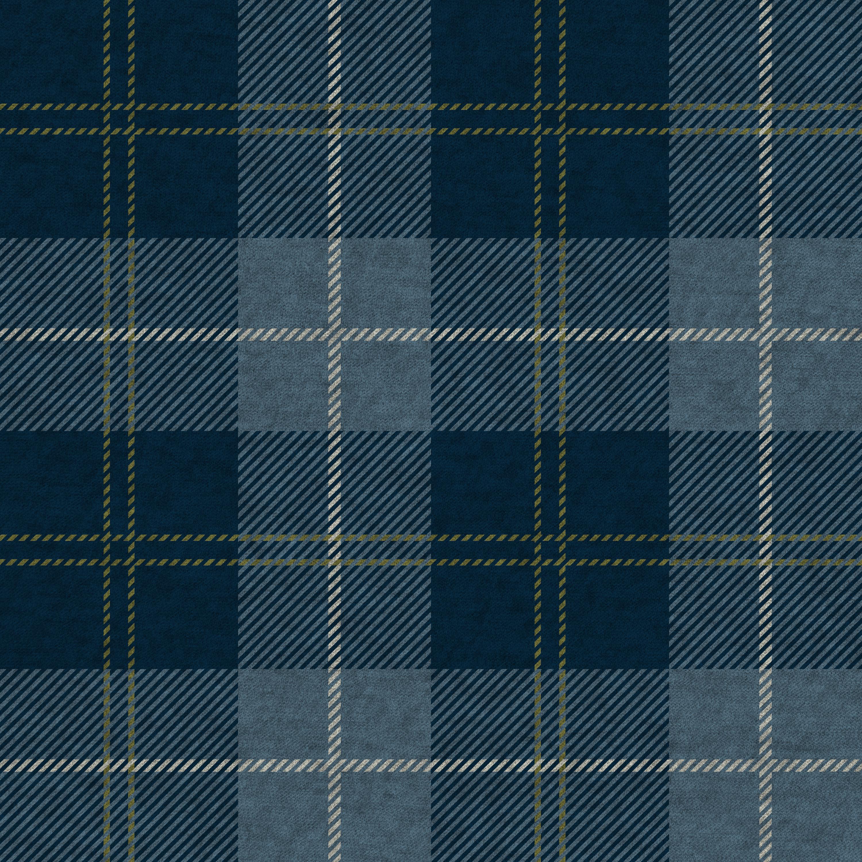 Blue Tartar Wallpaper | Heritage Plaid English Style Bedroom Bathroom ...