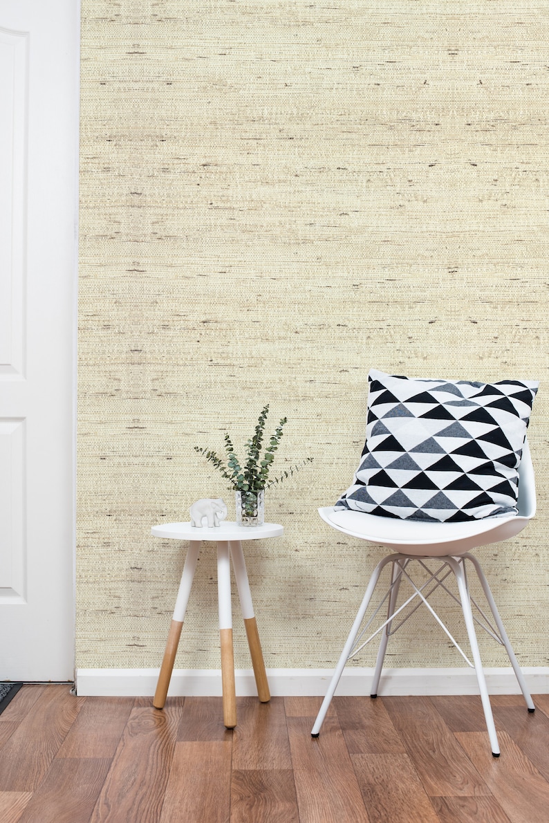 Peel and Stick Faux Grasscloth Self Adhesive Wallpaper Etsy