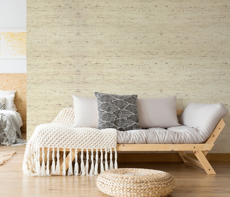 Peel and Stick Faux Grasscloth Self Adhesive Wallpaper Etsy