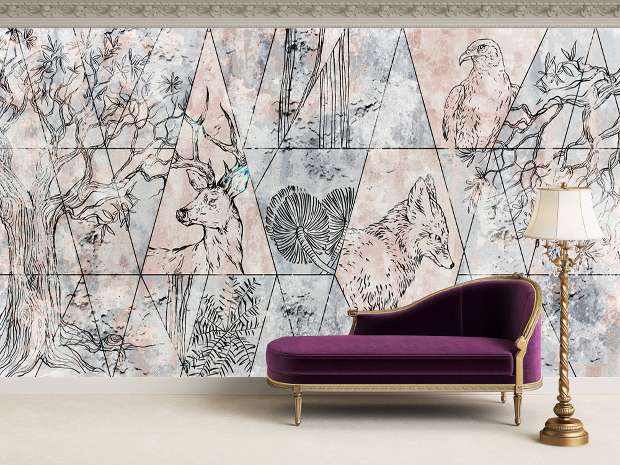 Animal Wallpaper Vintage Wallpaper Deer Wallpaper Etsy