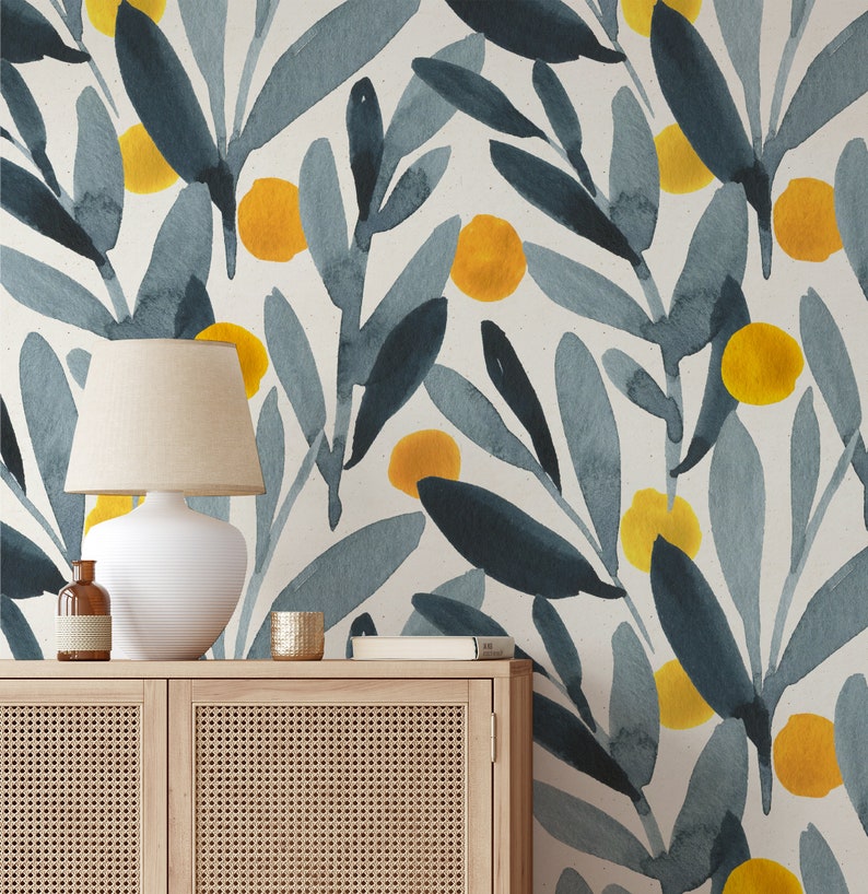 Removable Wallpaper Temporary Wallpaper Floral Wallpaper - Etsy