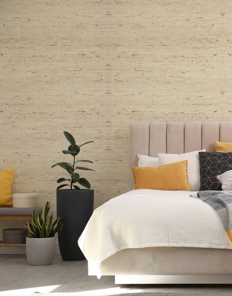 Peel and Stick Faux Grasscloth Self Adhesive Wallpaper Etsy