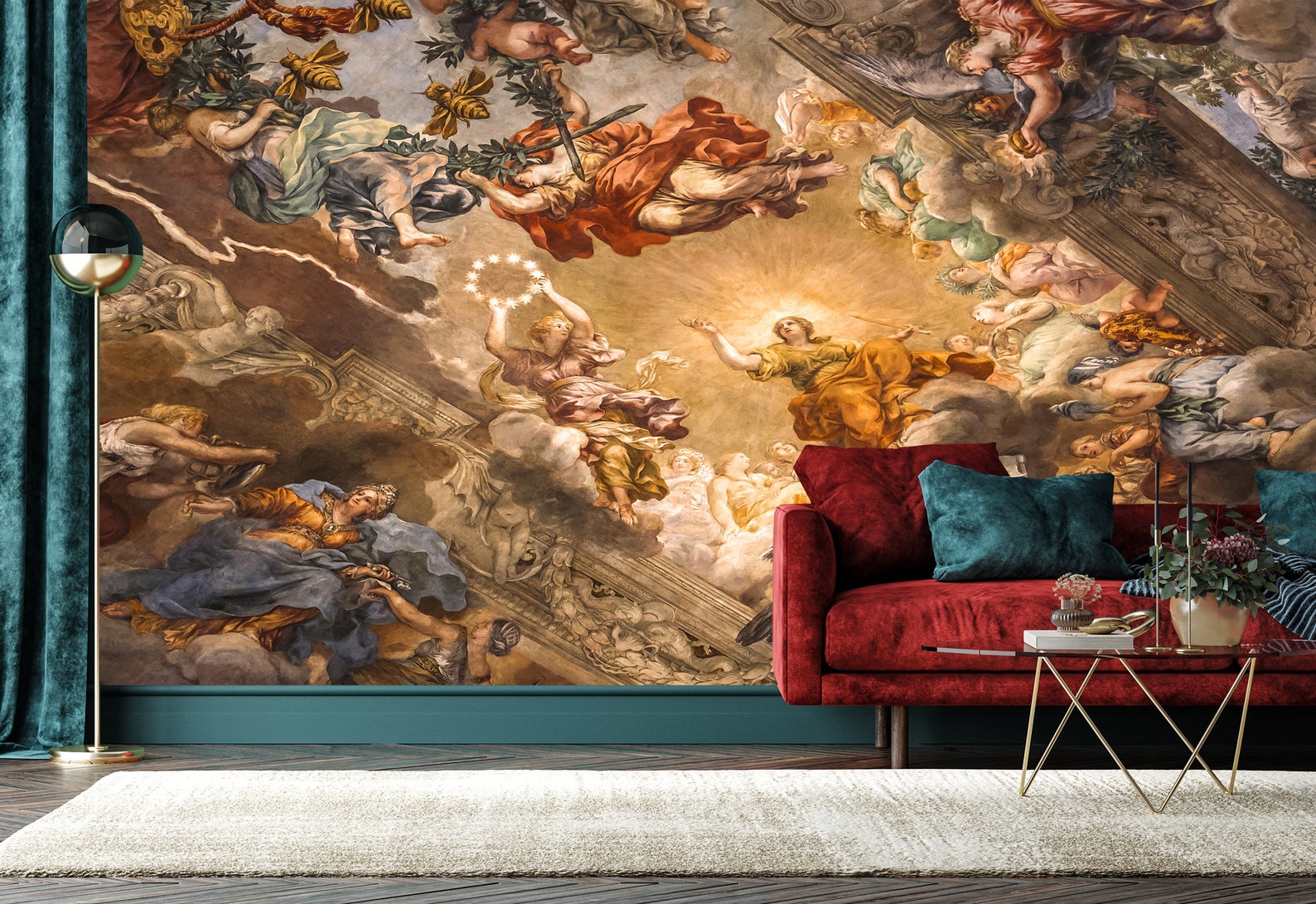 Baroque Wallpaper Renaissance Wall Art Italian Art Ceiling - Etsy