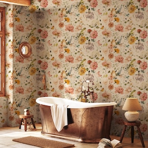 Floral Wallpaper Peel and Stick l Peony Wall Mural