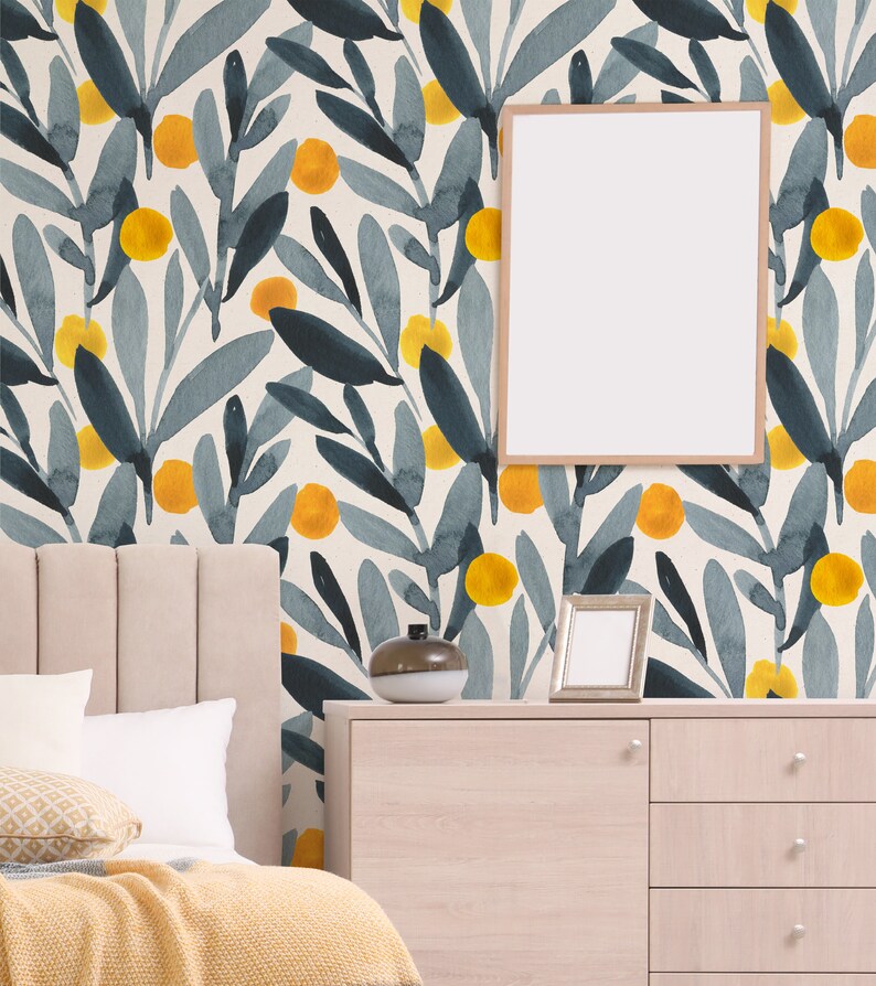 Removable Wallpaper Temporary Wallpaper Floral Wallpaper - Etsy