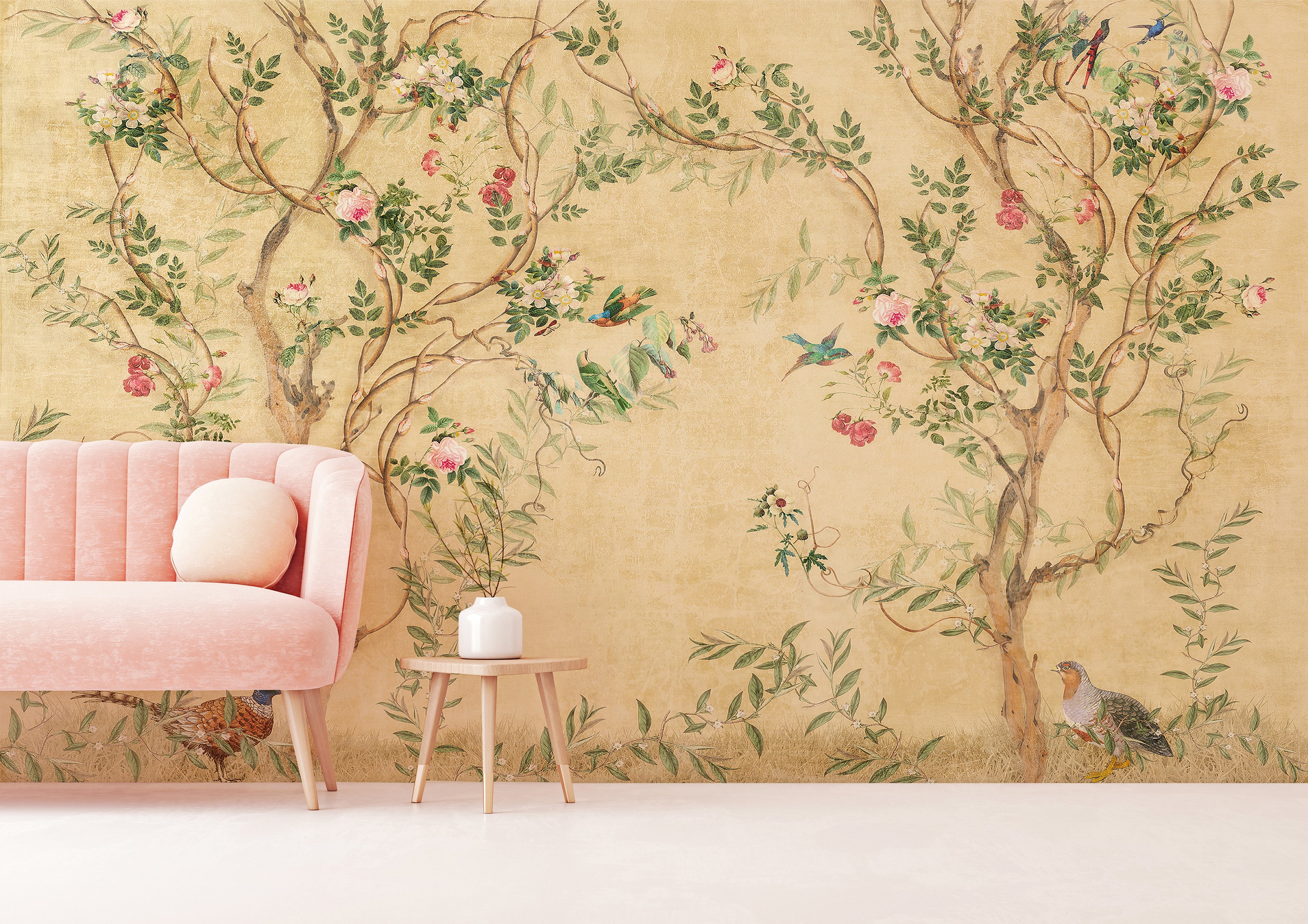 Pink Chinoiserie Fabric Wallpaper and Home Decor  Spoonflower