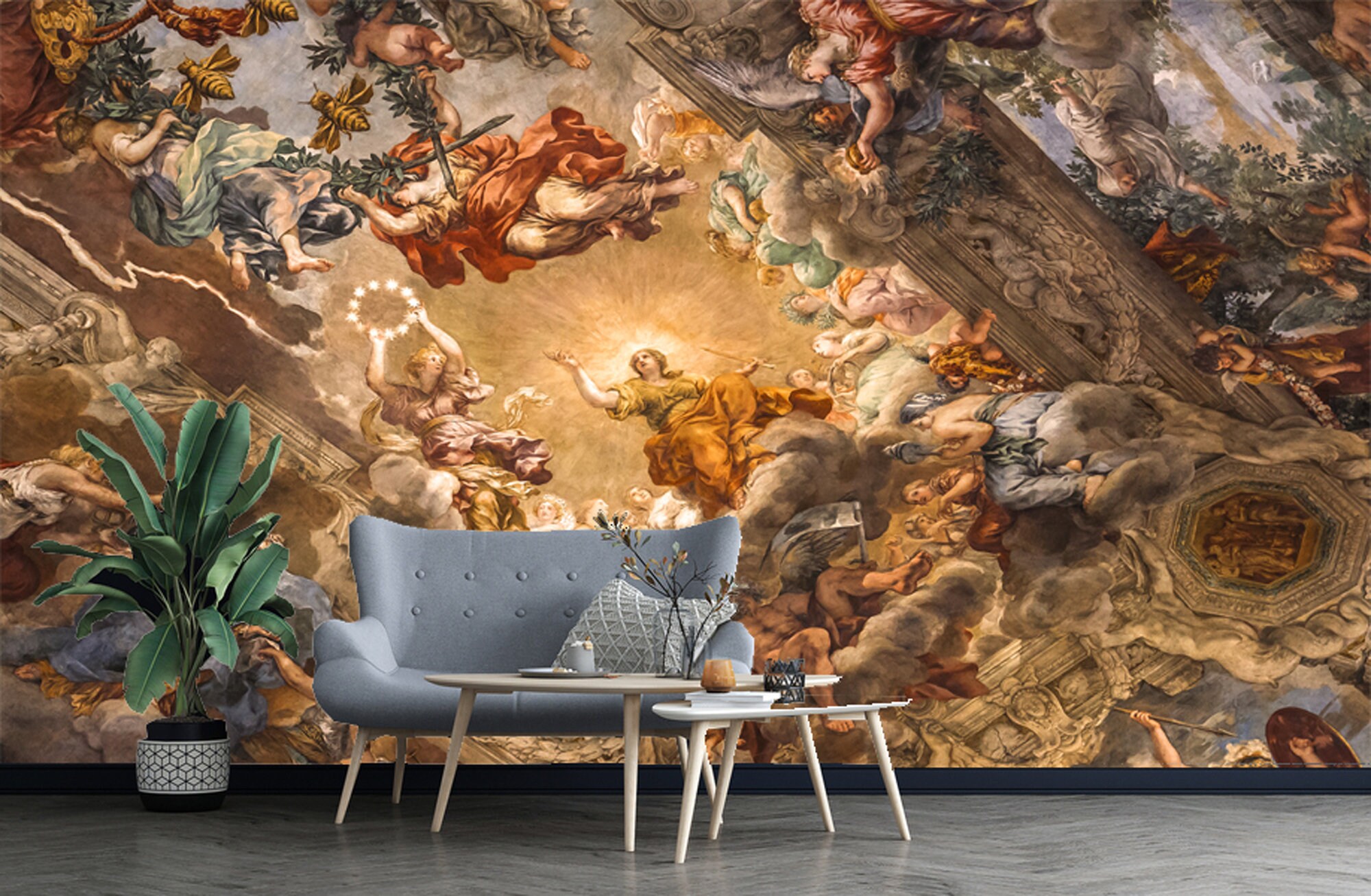 Baroque Wallpaper Renaissance Wall Art Italian Art Ceiling - Etsy