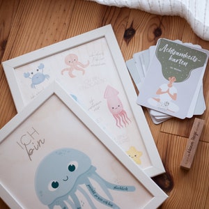 Set regalo Mindfulness per mamma e bambino, poster di affermazione e cartoline Mindfulness per bambini e mamma, set regalo speciale per la nascita