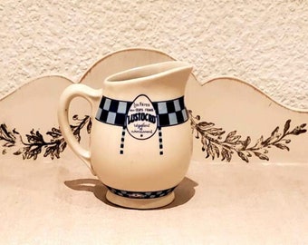 Lustucru advertising pitcher, Epinouze stoneware, Georges Dreyfus, vintage