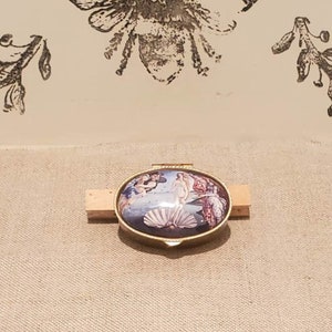 Vintage gilded pill box Boticceli &quot; Birth of Venus&quot;