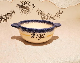 Vintage Bol Breton. First name bowl: Hand painted Roger