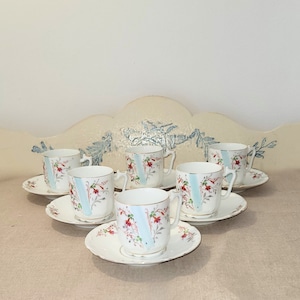 Limoges porcelain coffee service. Floral shabby chic style coffee services.
