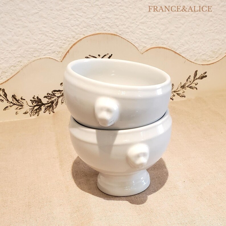 2 French Vintage Lion Head Soup Bowls.onion Soup Bowls. Etsy