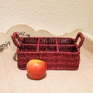 Braided vintage bottle holder basket. glass holder basket. Aperitif basket