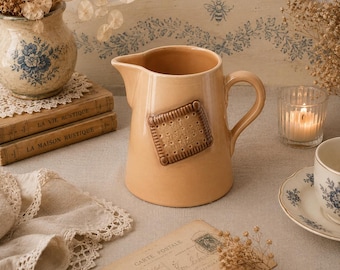 LU PETIT-BEURRE NANTESセトモノ小物入れ Rare Set of 4 LU PETIT-BEURRE Nantes Biscuit Rubber Coasters Made