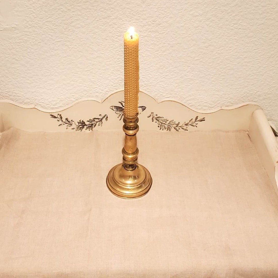 Vintage Brass Candlestick. Golden Brass Candlestick. Etsy