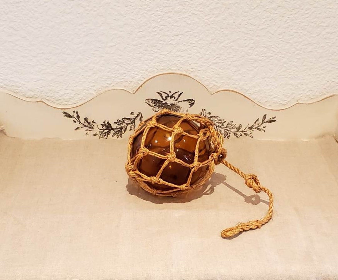 Vintage Amber Glass Float Ball. Old Float Ball. Glass Buoy Etsy