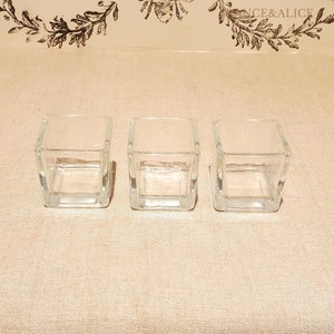 3 vintage glass candle holders for tealights